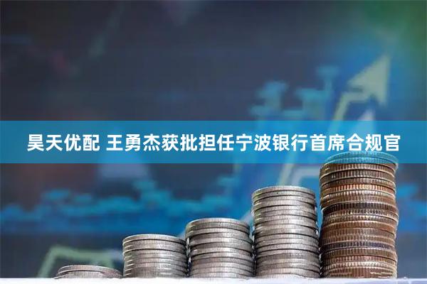 昊天优配 王勇杰获批担任宁波银行首席合规官