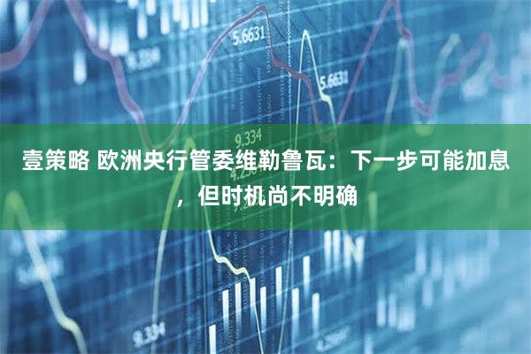 壹策略 欧洲央行管委维勒鲁瓦：下一步可能加息，但时机尚不明确