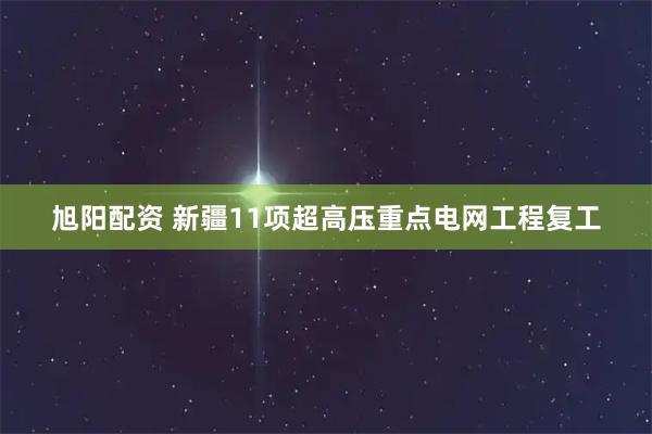 旭阳配资 新疆11项超高压重点电网工程复工