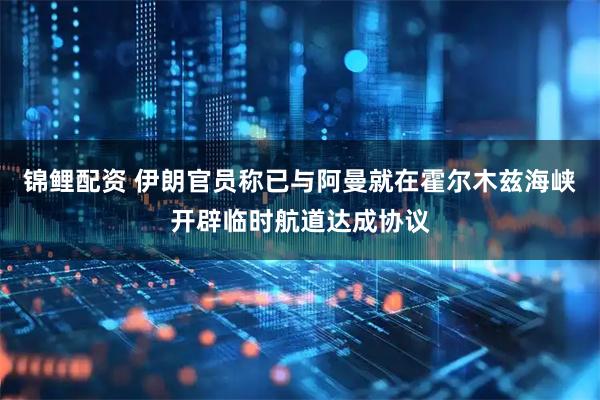 锦鲤配资 伊朗官员称已与阿曼就在霍尔木兹海峡开辟临时航道达成协议